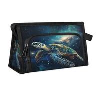 Bolsa de maquillaje de viaje para mujeres y hombres, galaxia, fantasía, tortugas marinas, neceser para cosméticos, artículos de tocador, bolsa de ducha, organizador, color, L, Organizador de bolsas