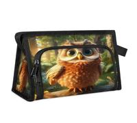 Bolsa de maquillaje de viaje para mujeres y hombres, lindo animal del bosque, búho, neceser para cosméticos, artículos de tocador, bolsa organizadora de artículos de tocador, color, L, Organizador de
