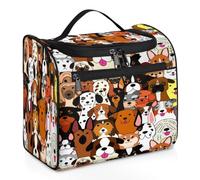 Bolsa de maquillaje de viaje para perros, para mujeres, hombres, niñas, niños, Doodle Dogs Colorfu, 11.2 L, bolsa de aseo colgante, artículos de tocador, organizador de cosméticos, bolsa de ducha,