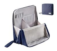 Bolsa de maquillaje de viaje - Portátil de pie con una bolsa cosmética de gran capacidad Estuche | Contenedor impermeable con divisor | Organizador de tocador para el estuche cosm, Azul marino,