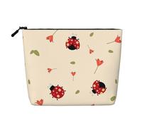 Bolsa de Maquillaje de Viaje Seven Star Ladybird de Gran Capacidad para Mujer, Impermeable, de una Sola Capa, de cáñamo sintético, portátil, con Cremallera.