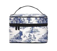 Bolsa de Maquillaje de Viaje Village Old Town para Mujer, Bolsa de cosméticos Resistente al Agua, Bolsa de Aseo Plegable, Regalos para Profesores