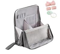 Bolsa de Maquillaje Doresty, Standing Makeup Bag Portátil, Gran Capacidad, Multiusos de Tela Oxford Stand Up Makeup Bag, Artículos de Tocador y Papelería con Compartimentos (Light-Grey)