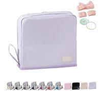 Bolsa de Maquillaje Doresty, Standing Makeup Bag Portátil, Gran Capacidad, Multiusos de Tela Oxford Stand Up Makeup Bag, Artículos de Tocador y Papelería con Compartimentos (Purple-B)