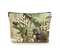 Bolsa de Maquillaje Elegante, Bolsas de cosméticos de Viaje de Lino para Mujer, Bolsa organizadora de Maquillaje Duradera, Dinosaurios rompieron la Pared, para Mujeres/Hombres
