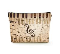 Bolsa de Maquillaje Elegante Bolsas de cosméticos de Viaje de Lino para Mujer Bolsa organizadora de Maquillaje Duradera, Fondo de Papel con una Nota Canta en él, para Mujeres/Hombres