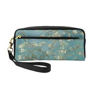 Bolsa de maquillaje elegante con estampado de almendros para mujeres y niñas, neceser de tocador, escuela, oficina, viajes