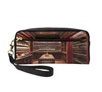 Bolsa de maquillaje elegante con estampado de bodega de vino tinto para mujeres y niñas, bolsa de cosméticos, artículos de tocador, escuela, oficina, viajes