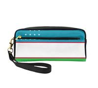 Bolsa de maquillaje elegante con estampado de la bandera de la República de Uzbekistán para mujeres y niñas, neceser de tocador, escuela, oficina, viajes