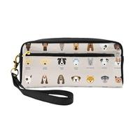 Bolsa de maquillaje elegante con estampado de raza de perro para mujeres y niñas, neceser de aseo escolar, oficina, viajes