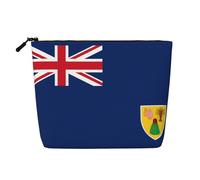 Bolsa de maquillaje estilo cáñamo con la bandera de las Islas Turcas y Caicos, bolsa organizadora impermeable para artículos de tocador de viaje y almacenamiento diario