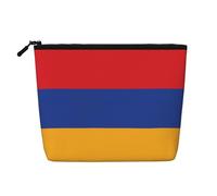 Bolsa de maquillaje estilo cáñamo de la bandera de Armenia, bolsa organizadora impermeable para artículos de tocador de viaje y almacenamiento diario