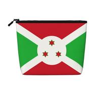 Bolsa de maquillaje estilo cáñamo de la bandera de Burundi, bolsa organizadora impermeable para artículos de tocador de viaje y almacenamiento diario