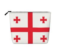 Bolsa de maquillaje estilo cáñamo de la bandera de Georgia, bolsa organizadora impermeable para artículos de tocador de viaje y almacenamiento diario