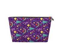 Bolsa de maquillaje estilo retro de los años 80, bolsas de cosméticos de viaje, bolsa de maquillaje para mujeres, organizador de bolsas de maquillaje de piel, bonita bolsa de maquillaje, Oro, Una