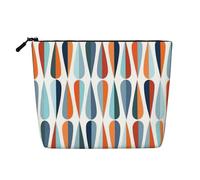 Bolsa de maquillaje estilo retro de mediados de siglo con forma de gota, para uso diario, organizador de artículos de aseo de viaje, gran capacidad, resistente al agua