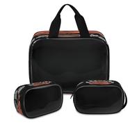Bolsa de maquillaje étnica para mujeres africanas para mujeres y hombres, bolsa de cosméticos translúcida, bolsa de baño, bolsa de ducha, 3 piezas, organizador de cosméticos de viaje, color, XL,
