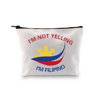 Bolsa de maquillaje filipina, regalo de cumpleaños filipino, recuerdos filipinos, regalo de viaje de vacaciones filipinas, estuche de cosméticos filipinos, I'm Not Yelling 3uk, moda