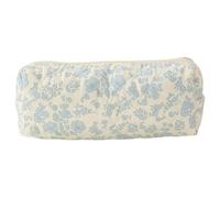 Bolsa de Maquillaje Floral, 7, 5 x 3 x 2, 4 algodón Acolchado Estuche pequeño portátil Azul Floral lápiz Bolsa con Cremallera, de cosméticos para Almacenamiento de Viaje Maquillaje organizado