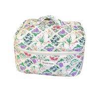 Bolsa de maquillaje floral para mujer, estilo vintage Y2K, con cremallera, para viajes, para niñas, Purple, L