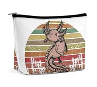 Bolsa de Maquillaje Funny Axolotl PU Cuero Impermeable Bolsa de cosméticos para Bolso/Bolsa de Maquillaje/Neceser Bolsa de Maquillaje de Viaje portátil Dibujada a Mano para Mujeres
