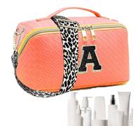 Bolsa de maquillaje grande, bolsa de aseo de viaje para mujer | Bolsa cosmética impermeable de gran capacidad | Neceser multiusos para mamá, dama de , amiga, hermana, esposos, Naranja 1, Se