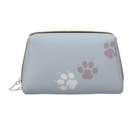 Bolsa de Maquillaje Grande, Bolsa de cosméticos de Cuero, Bolsa organizadora de artículos de tocador de Viaje, Bolsa de Maquillaje, Rastros de Huellas de Patas Cate