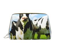 Bolsa de Maquillaje Grande, Bolsa de cosméticos de Cuero, Bolsa organizadora de artículos de tocador de Viaje, Bolsa de Maquillaje, Comer Vacas en los pastos de Verano