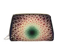 Bolsa de Maquillaje Grande, Bolsa de cosméticos de Cuero, Bolsa organizadora de artículos de tocador de Viaje, Bolsa de Maquillaje, Geometría Sagrada