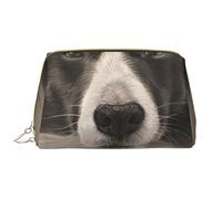Bolsa de Maquillaje Grande, Bolsa de cosméticos de Cuero, Bolsa organizadora de artículos de tocador de Viaje, Bolsa de Maquillaje, Collie fronterizo