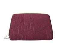 Bolsa de Maquillaje Grande, Bolsa de cosméticos de Cuero, Bolsa organizadora de artículos de tocador de Viaje, Bolsa de Maquillaje, Textura de Piel Coloreada Granate Burdeos sintético Natural