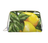 Bolsa de Maquillaje Grande, Bolsa de cosméticos de Cuero, Bolsa organizadora de artículos de tocador de Viaje, Bolsa de Maquillaje, Limones Toile