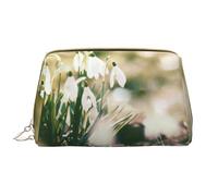 Bolsa de Maquillaje Grande, Bolsa de cosméticos de Cuero, Bolsa organizadora de artículos de tocador de Viaje, Bolsa de Maquillaje, Campanilla de Primavera Salvaje