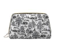 Bolsa de Maquillaje Grande, Bolsa de cosméticos de Cuero, Bolsa organizadora de artículos de tocador de Viaje, Bolsa de Maquillaje, Toile de Galgo Negro