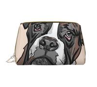 Bolsa de Maquillaje Grande, Bolsa de cosméticos de Cuero, Bolsa organizadora de artículos de tocador de Viaje, Bolsa de Maquillaje, Perro Boxeador
