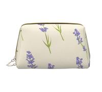 Bolsa de Maquillaje Grande, Bolsa de cosméticos de Cuero, Bolsa organizadora de artículos de tocador de Viaje, Bolsa de Maquillaje, Lavanda Pequeña