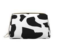 Bolsa de Maquillaje Grande, Bolsa de cosméticos de Cuero, Bolsa organizadora de artículos de tocador de Viaje, Bolsa de Maquillaje, Vaca (Letra pequeña)