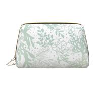 Bolsa de Maquillaje Grande, Bolsa de cosméticos de Cuero, Bolsa organizadora de artículos de tocador de Viaje, Bolsa de Maquillaje, Alga Verde mar Azul