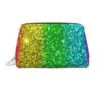 Bolsa de Maquillaje Grande, Bolsa de cosméticos de Cuero, Bolsa organizadora de artículos de tocador de Viaje, Bolsa de Maquillaje, El Arco Iris Parece con Lentejuelas