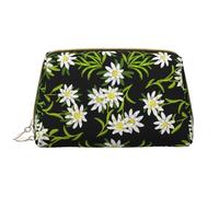 Bolsa de Maquillaje Grande, Bolsa de cosméticos de Cuero, Bolsa organizadora de artículos de tocador de Viaje, Bolsa de Maquillaje, Edelweiss Alpina Suiza Floral