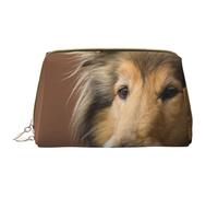 Bolsa de Maquillaje Grande, Bolsa de cosméticos de Cuero, Bolsa organizadora de artículos de tocador de Viaje, Bolsa de Maquillaje, Rough Collie Lassie Perros Perros Grandes Y Esponjosos Mascotas