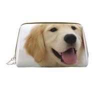 Bolsa de Maquillaje Grande, Bolsa de cosméticos de Cuero, Bolsa organizadora de artículos de tocador de Viaje, Bolsa de Maquillaje, Un Perro Perdiguero de Oro