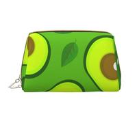 Bolsa de Maquillaje Grande, Bolsa de cosméticos de Cuero, Bolsa organizadora de artículos de tocador de Viaje, Bolsa de Maquillaje, Aguacate sobre Alimentos y Bebidas Verdes