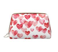 Bolsa de Maquillaje Grande, Bolsa de cosméticos de Cuero, Bolsa organizadora de artículos de tocador de Viaje, Bolsa de Maquillaje, Imprimir Corazones Rojos Cayendo