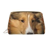 Bolsa de Maquillaje Grande, Bolsa de cosméticos de Cuero, Bolsa organizadora de artículos de tocador de Viaje, Bolsa de Maquillaje, Precioso Perro Sheltie