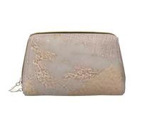 Bolsa de Maquillaje Grande, Bolsa de cosméticos de Cuero, Bolsa organizadora de artículos de tocador de Viaje, Bolsa de Maquillaje, Argyle de mármol de Oro Rosa cobrizo y Rubor