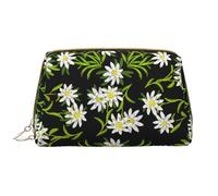 Bolsa de Maquillaje Grande, Bolsa de cosméticos de Cuero, Bolsa organizadora de artículos de tocador de Viaje, Bolsa de Maquillaje, Edelweiss Alpina Suiza Floral