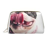 Bolsa de Maquillaje Grande, Bolsa de cosméticos de Cuero, Bolsa organizadora de artículos de tocador de Viaje, Bolsa de Maquillaje, Feliz Perro Curioso Bulldog Francés