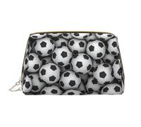 Bolsa de Maquillaje Grande, Bolsa de cosméticos de Cuero, Bolsa organizadora de artículos de tocador de Viaje, Bolsa de Maquillaje, Pila de balones de fútbol de impresión