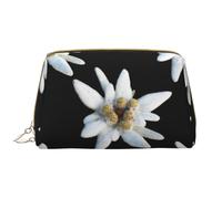 Bolsa de Maquillaje Grande, Bolsa de cosméticos de Cuero, Bolsa organizadora de artículos de tocador de Viaje, Bolsa de Maquillaje, Leontopodio Edelweiss